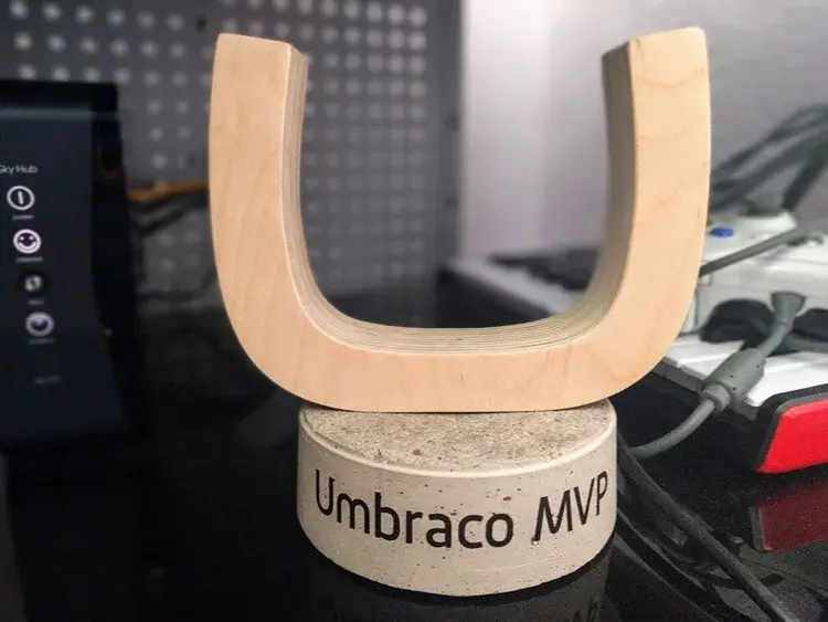 Dan Booth's Umbraco MVP trophy