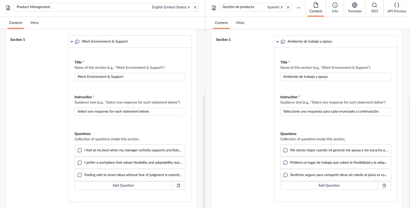 Nested Umbraco blocks in the backoffice, with their structured content and editor hierarchy